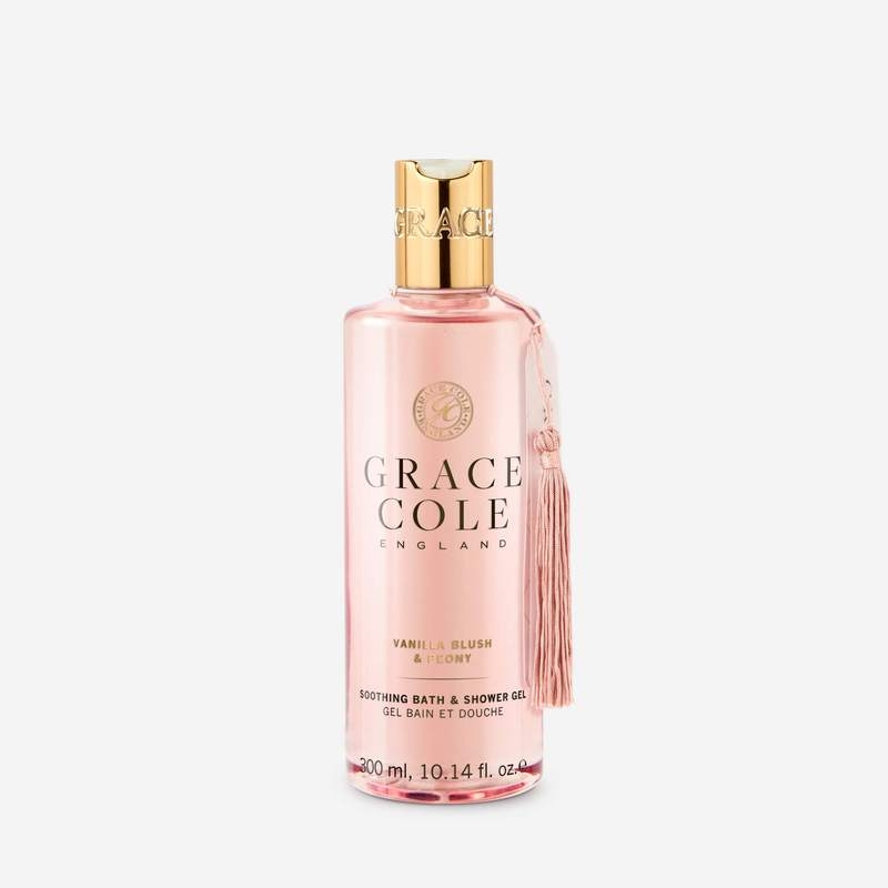 Успокояващ душ гел и пяна за вана 2 в 1 Ванилия и Божур Grace Cole Vanilla Blush & Peony Soothing Bath & Shower Gel 300ml