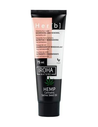 Подхранваща нощна маска за лице с конопено масло Iroha Nourishing & Renewal Sleeping Face Mask with Cannabis 75ml