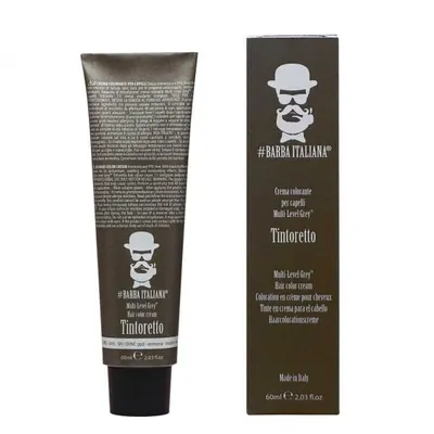 Безамонячна мъжка боя за коса с матиращ ефект Barba Italiana Tintoretto Multi-Level Grey Hair Color Cream 60ml