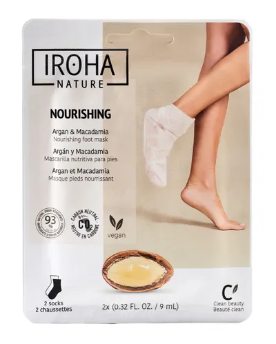 Омекотяваща маска чорапи за сухи и груби ходила Iroha Nourishing Socks Mask for Feet with Argan 18ml