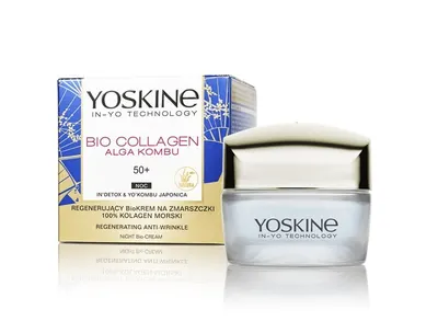 Регенериращ нощен крем против бръчки 50+ Yoskine Bio Collagen Regenerating Anti-Wrinkle Night Bio-Cream 50ml