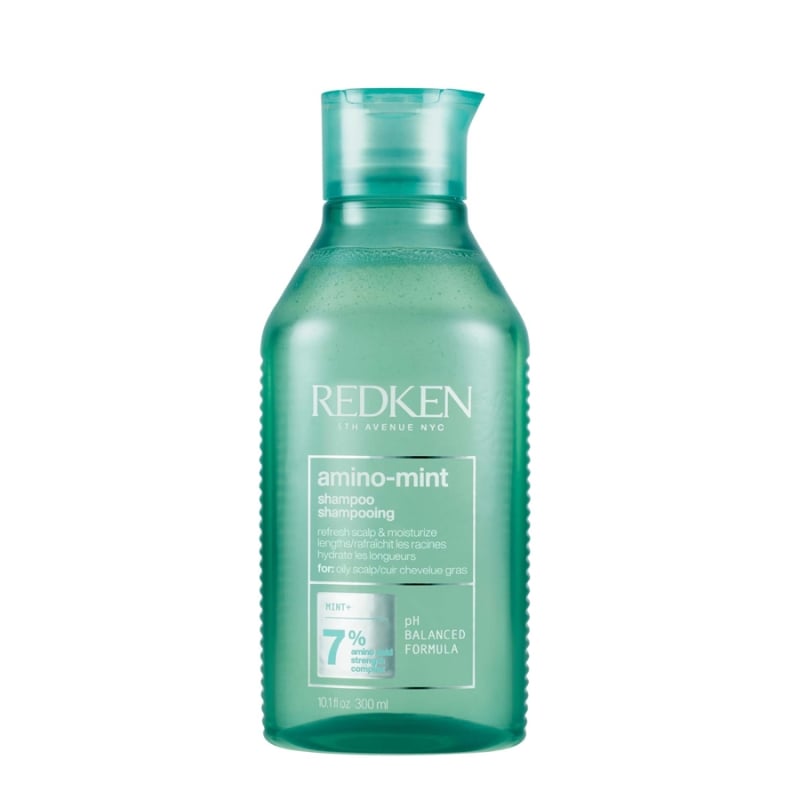 Освежаващ ментов шампоан, който почиства скалпа и подхранва дължините Redken Amino Mint Shampoo 300ml