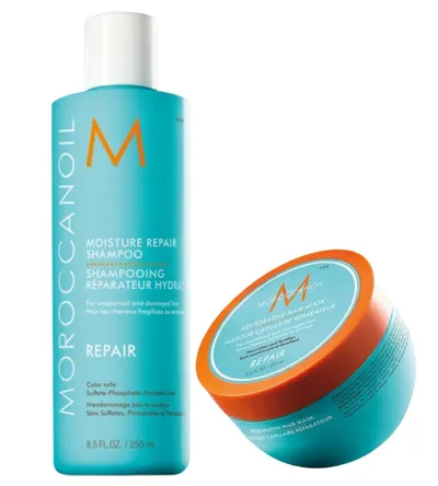 Възстановяваща рутина Moroccanoil Moisture Repair Routine Shampoo + Mask
