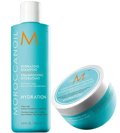 Хидратираща грижа за суха и тънка коса Moroccanoil Hydrating Bundle For Thin Hair Shampoo + Mask