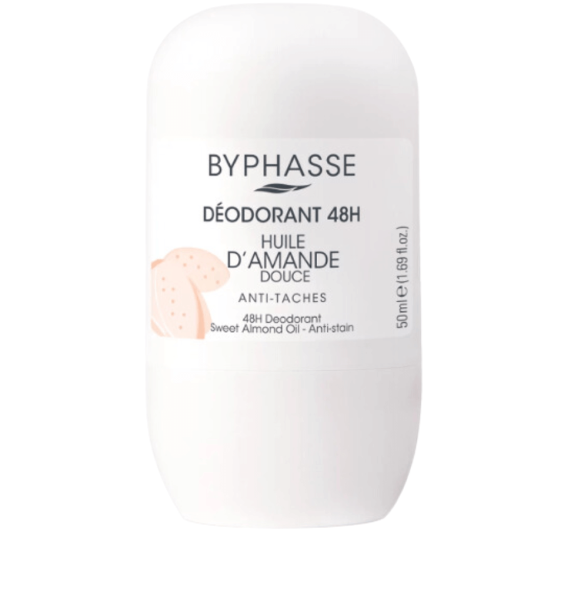 Дамски део рол-он против изпотяване Byphasse Sweet Almond Oil Deo Roll On 50ml