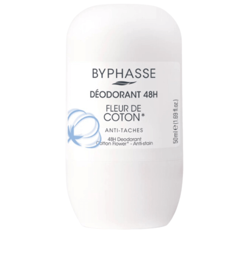 Дамски део рол-он против изпотяване Byphasse Cotton Flower Oil Deo Roll On 50ml