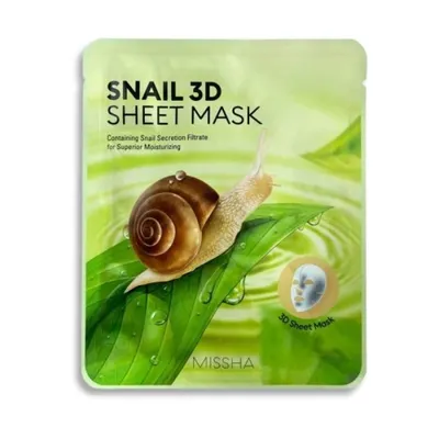 Хидратираща маска със секрет от Охлюв Missha Snail 3D Sheet Mask