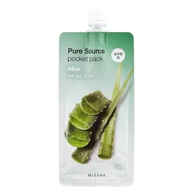 Нощна хидратираща маска за лице с Алое Вера Missha Pure Source Pocket Pack Aloe 10ml