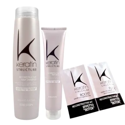 Възстановяващ комплект за коса с кератин Edelstein Keratin Structure Reconstructive Hair Shampoo + Mask + Booster Therapy