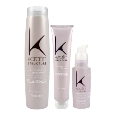 Кератинов сет Edelstein Keratin Structure Reconstructive Hair Set Shampoo + Mask + Fluid