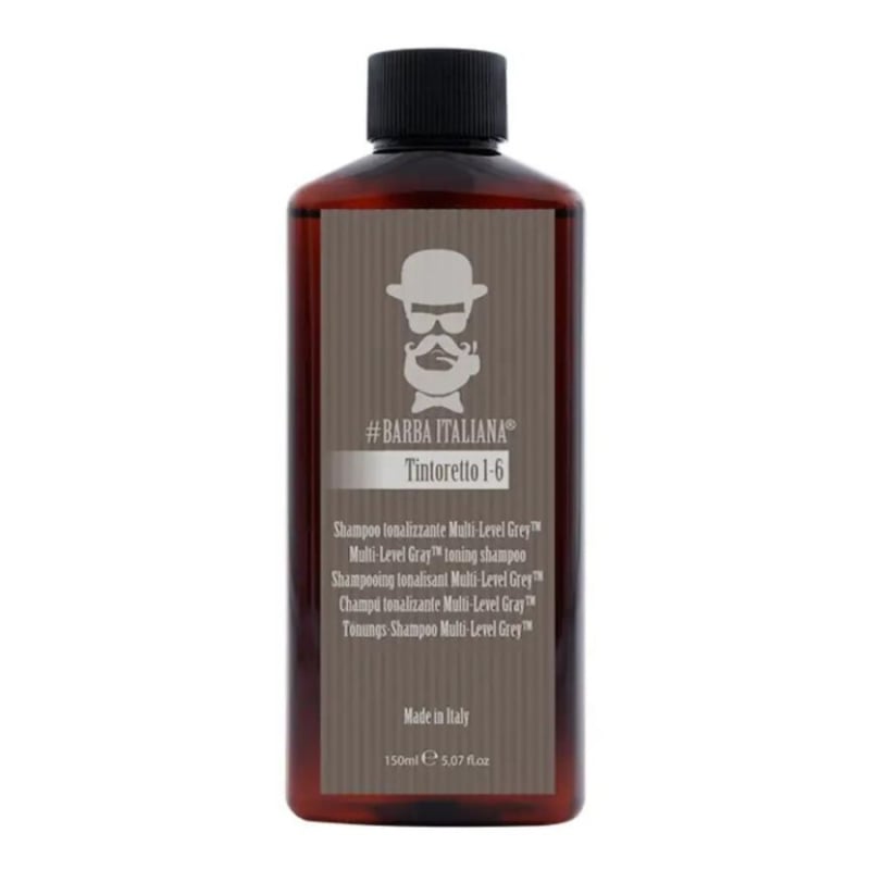 Тониращ шампоан за мъже Barba Italiana TINTORETTO – 1-6 Level Grey Toning Shampoo 150ml