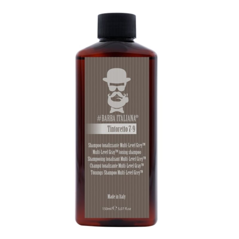 Тониращ шампоан за мъже Barba Italiana TINTORETTO – 7-9 Level Grey Toning Shampoo 150ml