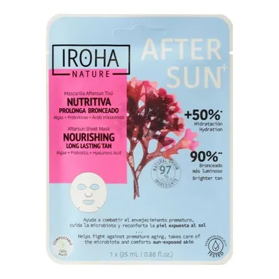 Подхранваща маска за лице след слънце Iroha Nourishing Aftersun Face Sheet Mask Algae
