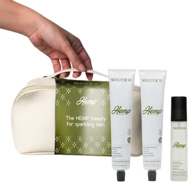 Интензивен хидратиращ комплект Selective Hemp Shampoo 100ml + Conditioner 100ml +Elixir 50ml