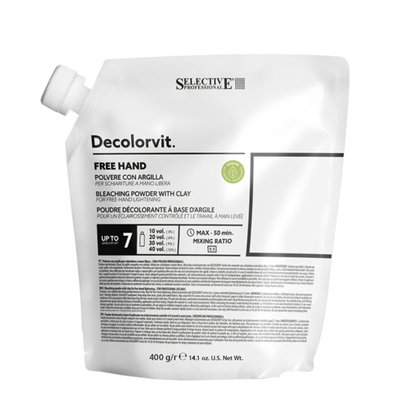 Обезцветяващ прах за балеаж и техники без фолио Selective Decolorvit Free Hand Bleaching Powder 400g