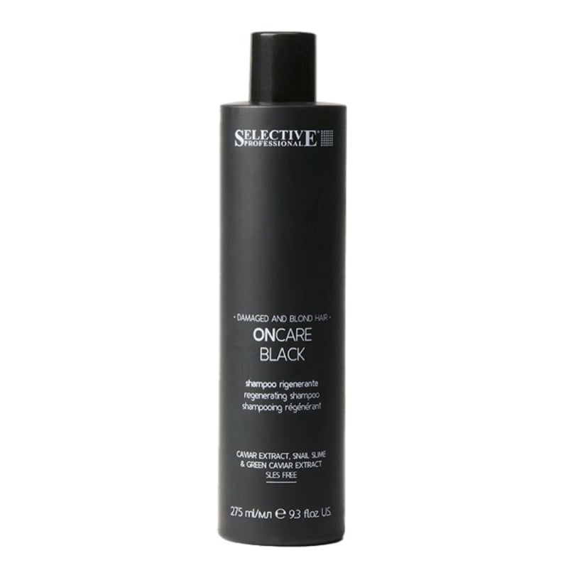 Шампоан за изрусена и увредена коса с черен хайвер и муцин Selective ONCARE Black Shampoo 275 ml