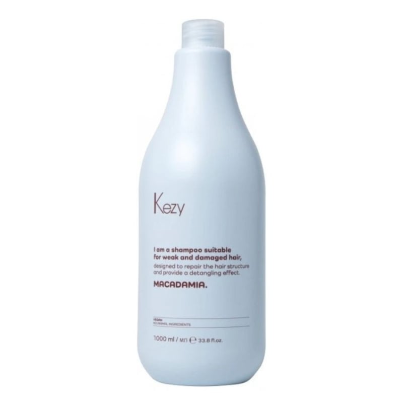 Възстановяващ шампоан за слаба и увредена коса Kezy Macadamia Shampoo for or Damaged, Dull and Fragile Hair 1000 ml