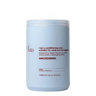 Подхранваща маска за слаба и увредена коса Kezy Macadamia Mask for or Damaged, Dull and Fragile Hair 1000 ml