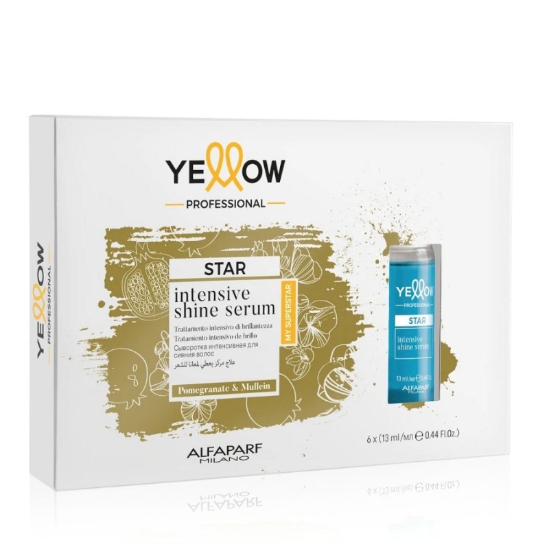 Интензивен серум за блясък с вербаскум, нар и арганово масло – Yellow Professional Star Intensive Shine Serum 6 x 13 ml