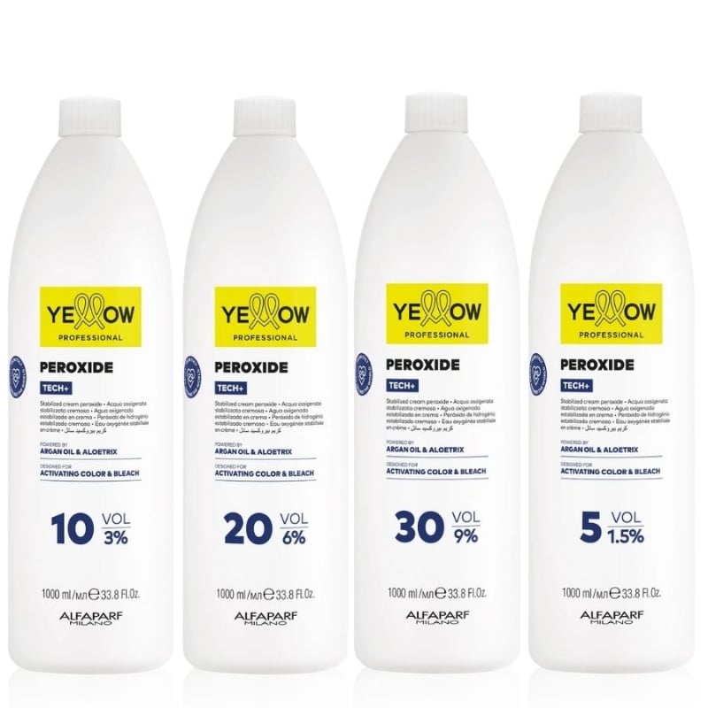 Оксидант за боядисване и изсветляване с арганово масло и Aloetrix – Yellow Professional Peroxide 1000 ml