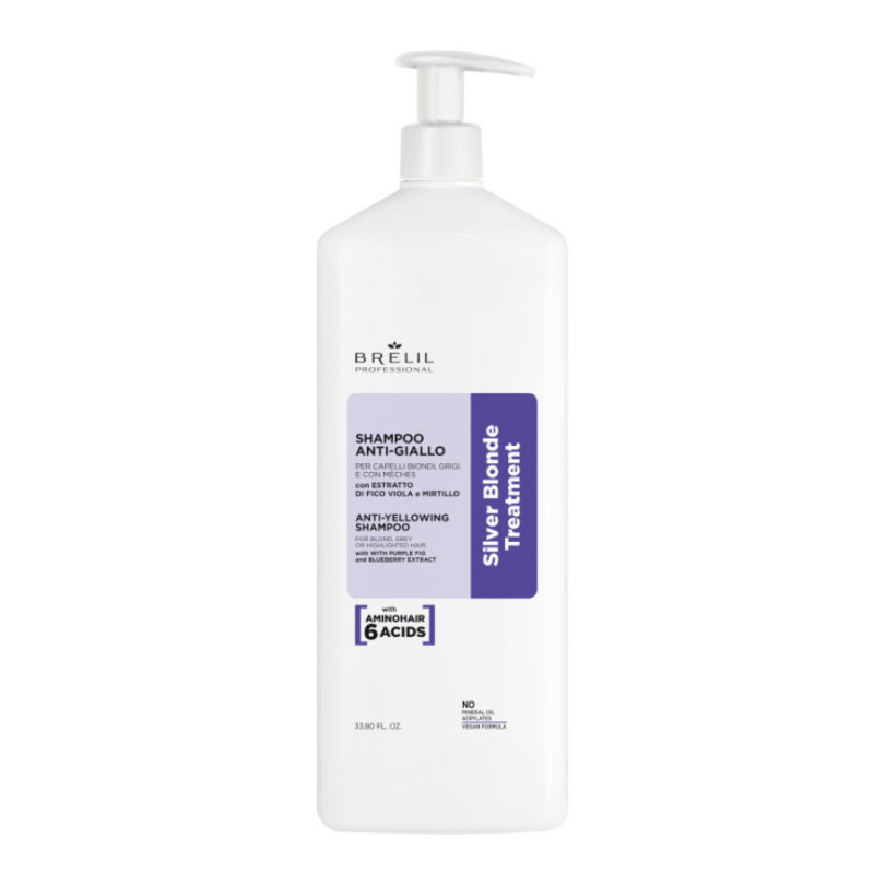 Шампоан против жълти тонове Brelil Silver Blonde Shampoo 1000 ml