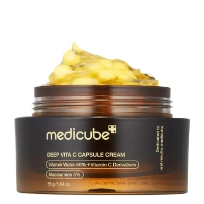 Капсулен крем с витамин C и ниацинамид за изсветляване и блясък – Medicube Deep Vita C Capsule Cream 55 g