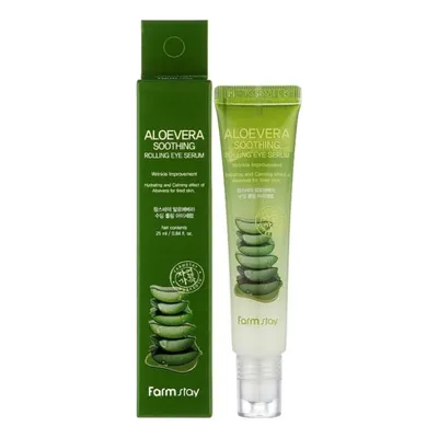 Околоочен серум с алое вера против тъмни кръгове и подпухналост – Farmstay Aloe Vera Soothing Rolling Eye Serum 25 ml