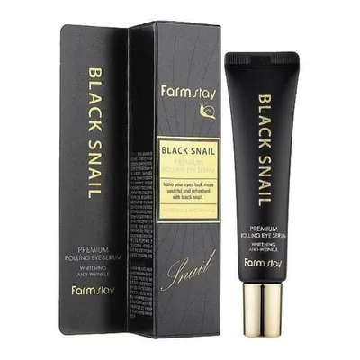 Околоочен серум с черен охлюв и ролер апликатор – Farmstay Black Snail Premium Rolling Eye Serum 25ml