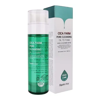 Почистващо олио-пяна с центела за дълбоко почистване на порите – FarmStay Cica Farm Pore Cleansing Oil to Foam 115 ml