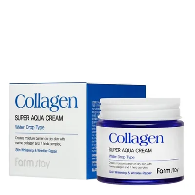Хидратиращ крем с морски колаген против бръчки – FarmStay Collagen Water Drop Super Aqua Cream 80 ml
