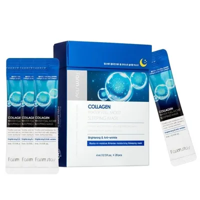 Нощна колагенова маска за дълбока хидратация – FarmStay Collagen Water Full Moist Sleeping Mask 20×4 ml