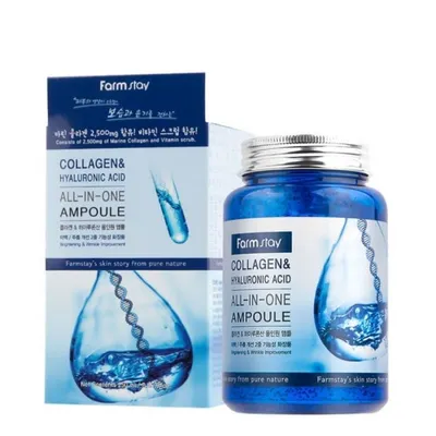Ампулен серум с колаген и хиалуронова киселина FarmStay Collagen & Hyaluronic Acid All-in-One Ampoule 250 ml