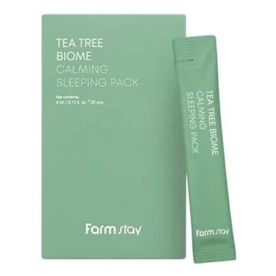 Нощна успокояваща маска с чаено дърво против разширени пори – FarmStay Tea Tree Biome Calming Sleeping Pack 20 x 4ml