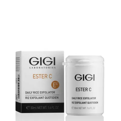 GIGI Ester C Rice Scrub 50 ml – Оризов ензимен пилинг с витамин C и 0.4% салицилова киселина за гладка кожа и отпушени пори