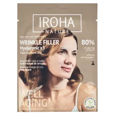Дълбоко хидратираща маска за лице и шия с тройна хиалуронова киселина Iroha Wrinkle Filler & Anti-Age Face Mask with Triple Hyaluronic Acid
