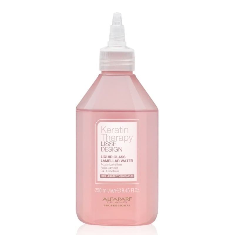 Ламеларна вода за огледален блясък и гладка коса с кератин Alfaparf Keratin Therapy Lisse Design Liquid Glass Lamellar Water 250 ml