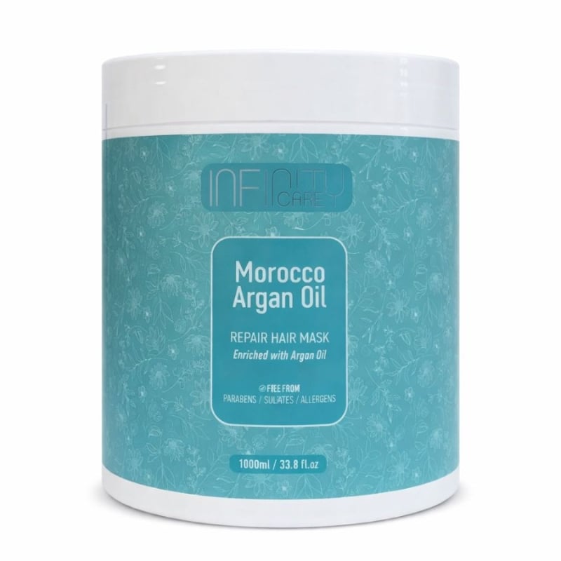 Подхранваща маска с арганово масло и ший за суха и увредена коса Infinity Care Morocco Argan Oil Hair Repair Mask 1000 ml