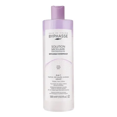 Двуфазна мицеларна вода с активен въглен Byphasse Micellar Make-up Remover Solution Biphasic Waterproof 500ml