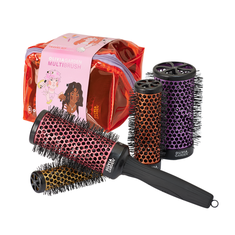 Сет от 4 барела + дръжка за сешоар Olivia Garden Multibrush The Travel Kit