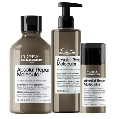 Термозащитна рутина за възстановяване и защита на увредена коса Loreal Professionnel Absolut Repair Molecular
