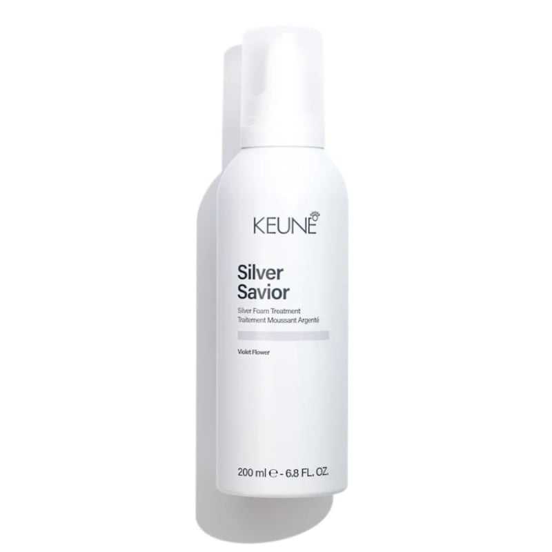 Лилава пяна без отмиване за неутрализиране на жълти оттенъци Keune Care Silver Savior Treatment 200 ml