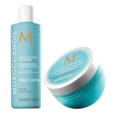 Комплект шампоан против фриз и лека хидратираща маска за фина и суха коса Moroccanoil Frizz Control Shampoo + Mask Duo Set