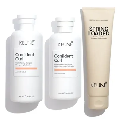 Професионален комплект за дефиниране на къдрава коса Keune Curls Bundle – 3 продукта