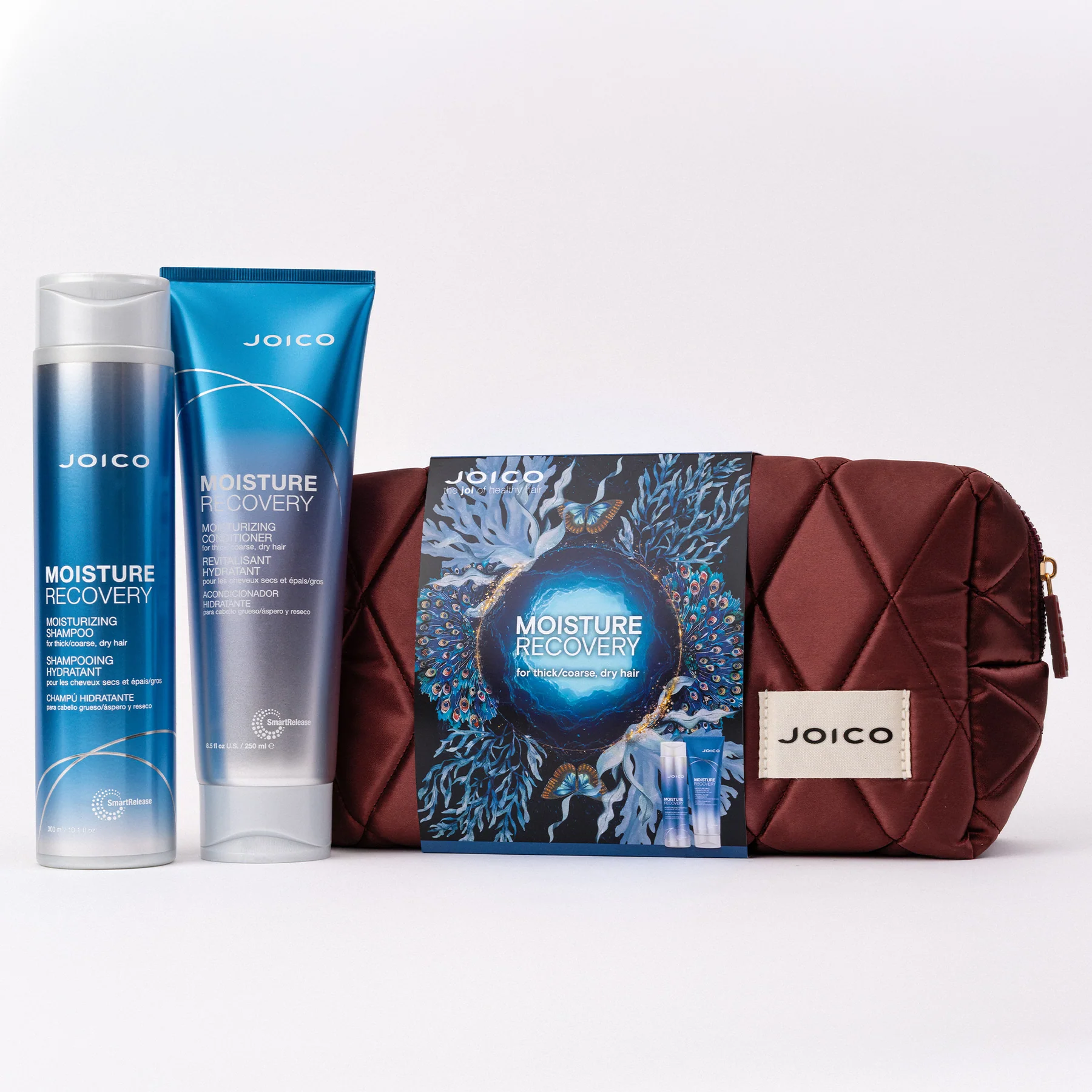 Хидратиращ комплект за плътна и гъста коса JOICO Moisture Recovery Duo Set + несесер