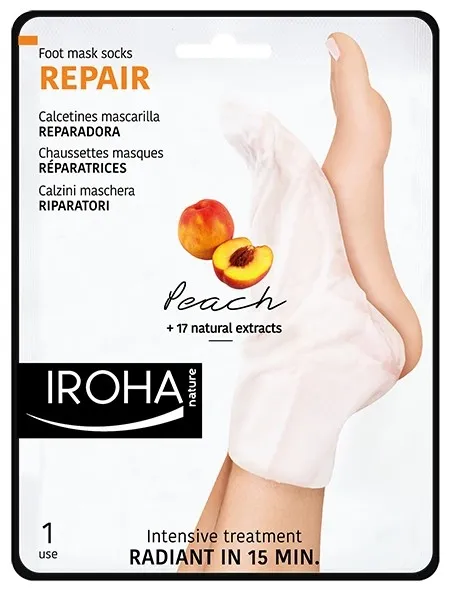 Подхранваща маска "чорапи" за сухи и изтощени крака Iroha Repairing Socks Mask for Feet — 2