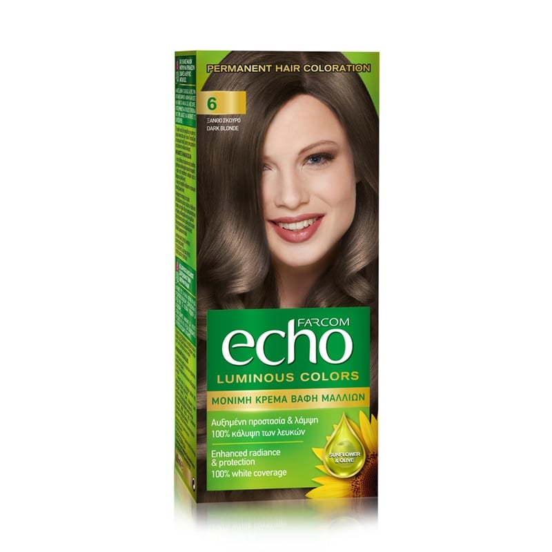 Щадяща боя за коса с екстракт от Маслина и Витамин C Farcom Echo Hair Color 120ml — 6