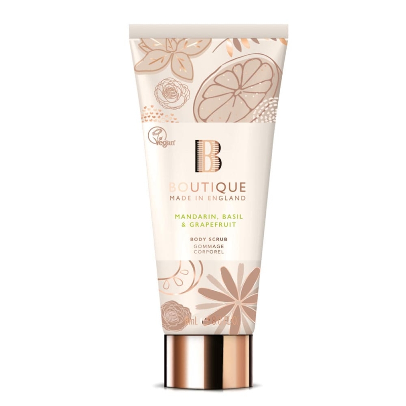 Скраб за тяло Мандарина, Босилек и Грейпфрут Boutique Mandarin, Basil & Grapefruit Body Scrub 225gr