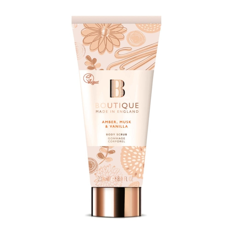 Скраб за тяло Амбър, Мускус и Ванилия Boutique Amber, Musk & Vanilla Body Scrub 225gr