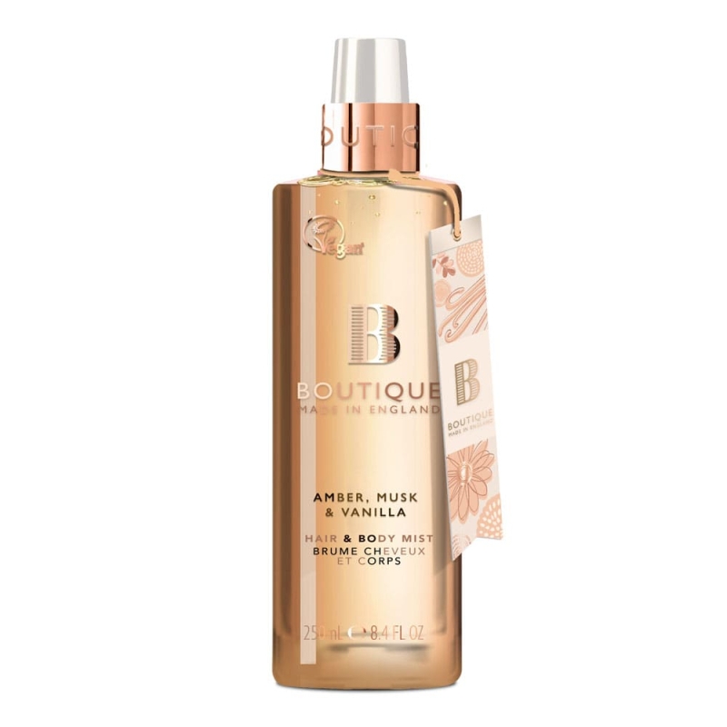Спрей - мист за коса и тяло Амбър, Мускус и Ванилия Boutique Amber, Musk & Vanilla Hair & Body Mist 250ml