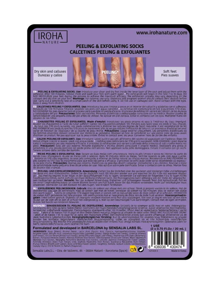 Ексфолираща маска за крака Iroha Peeling & Exfoliating Socks Mask for Feet — 2